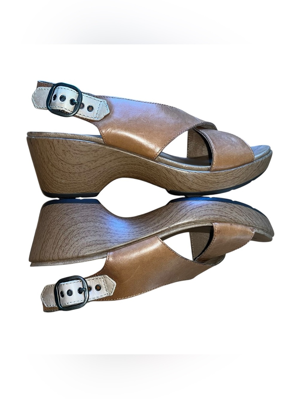 Dansko Leather Jacinda Wedge Sandals Size 7.5 - 8 (38)